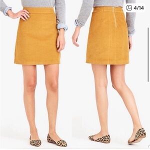 J Crew mustard yellow corduroy mini skirt